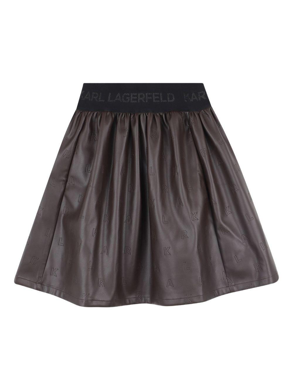 Gonna Svasata con Logo Goffrato Z30593 321 KARL LAGERFELD KIDS