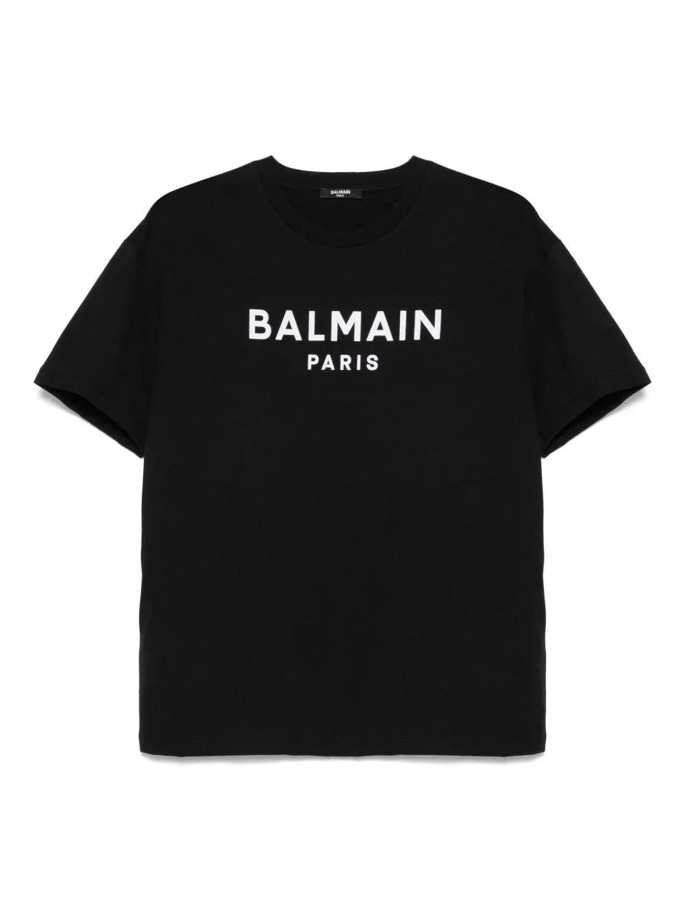 T-shirt nera logo lettering centrale - Preludio Moda