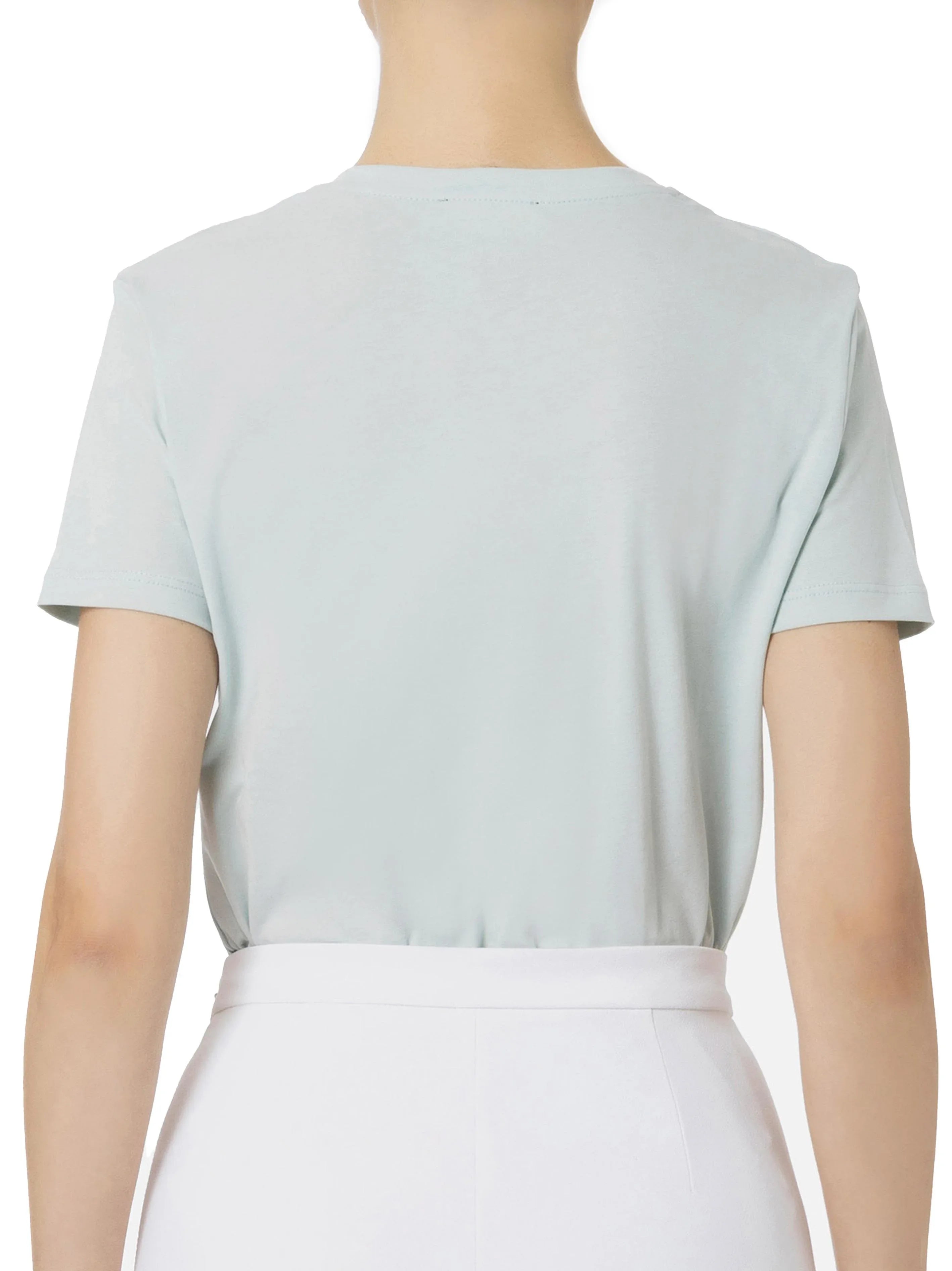 T-shirt acqua cut-out logato - Preludio Moda