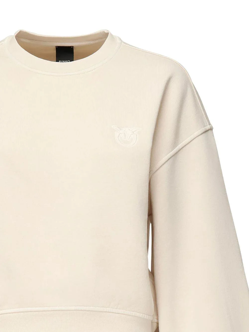 Maglione beige con logo ricamato - Preludio Moda