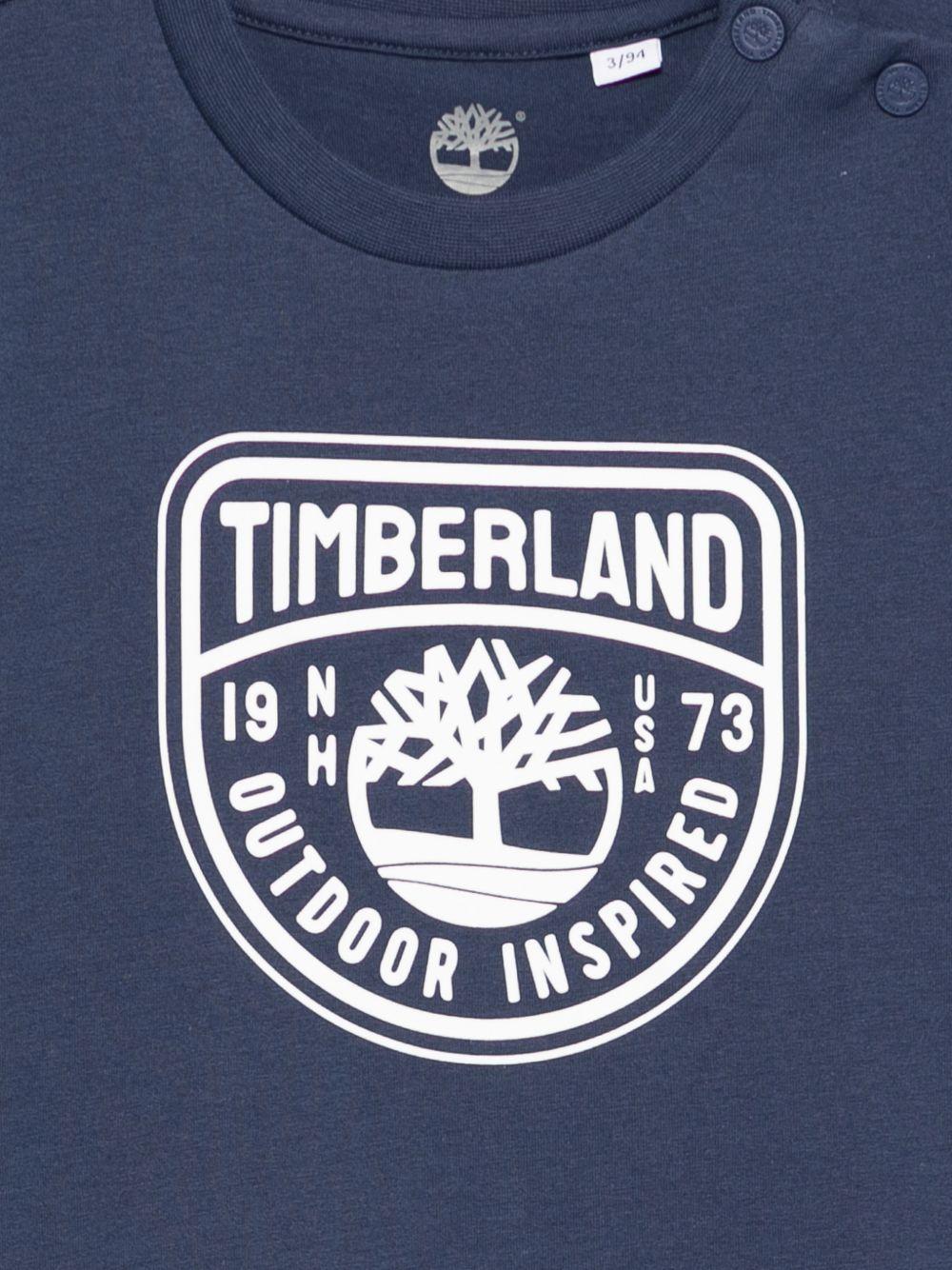 T-shirt in cotone organico con bottoni automatici T60854 805 TIMBERLAND KIDS