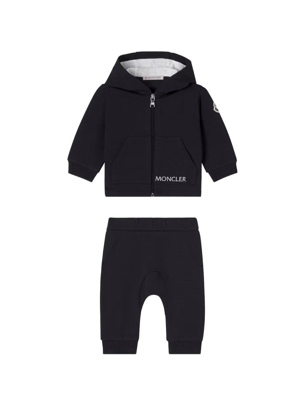 Tuta in felpa con cappuccio e zip L19518M0000289B9Y 778 MONCLER KIDS