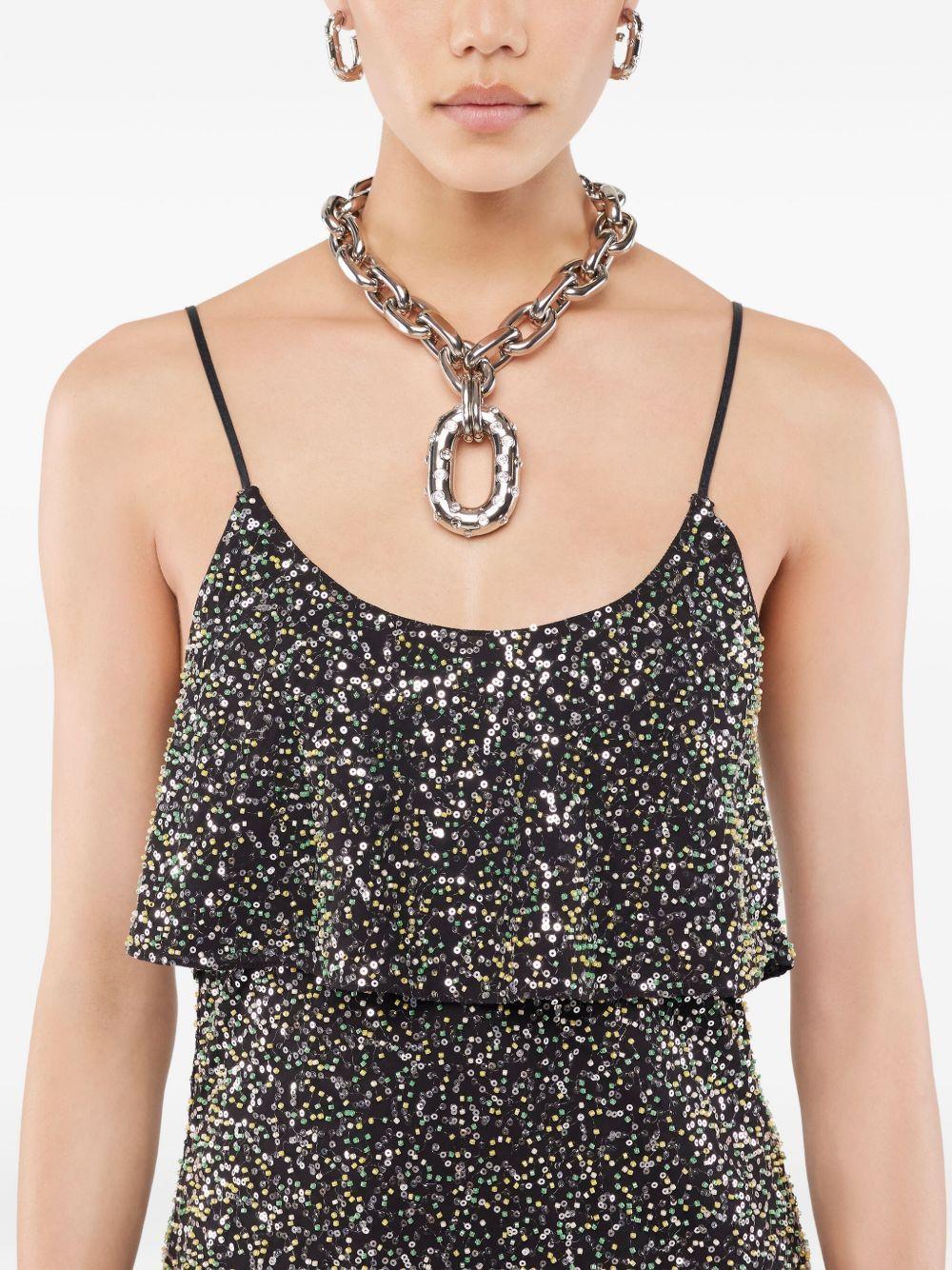 Collana iconica in anello XL argentata con cristalli - Preludio Moda