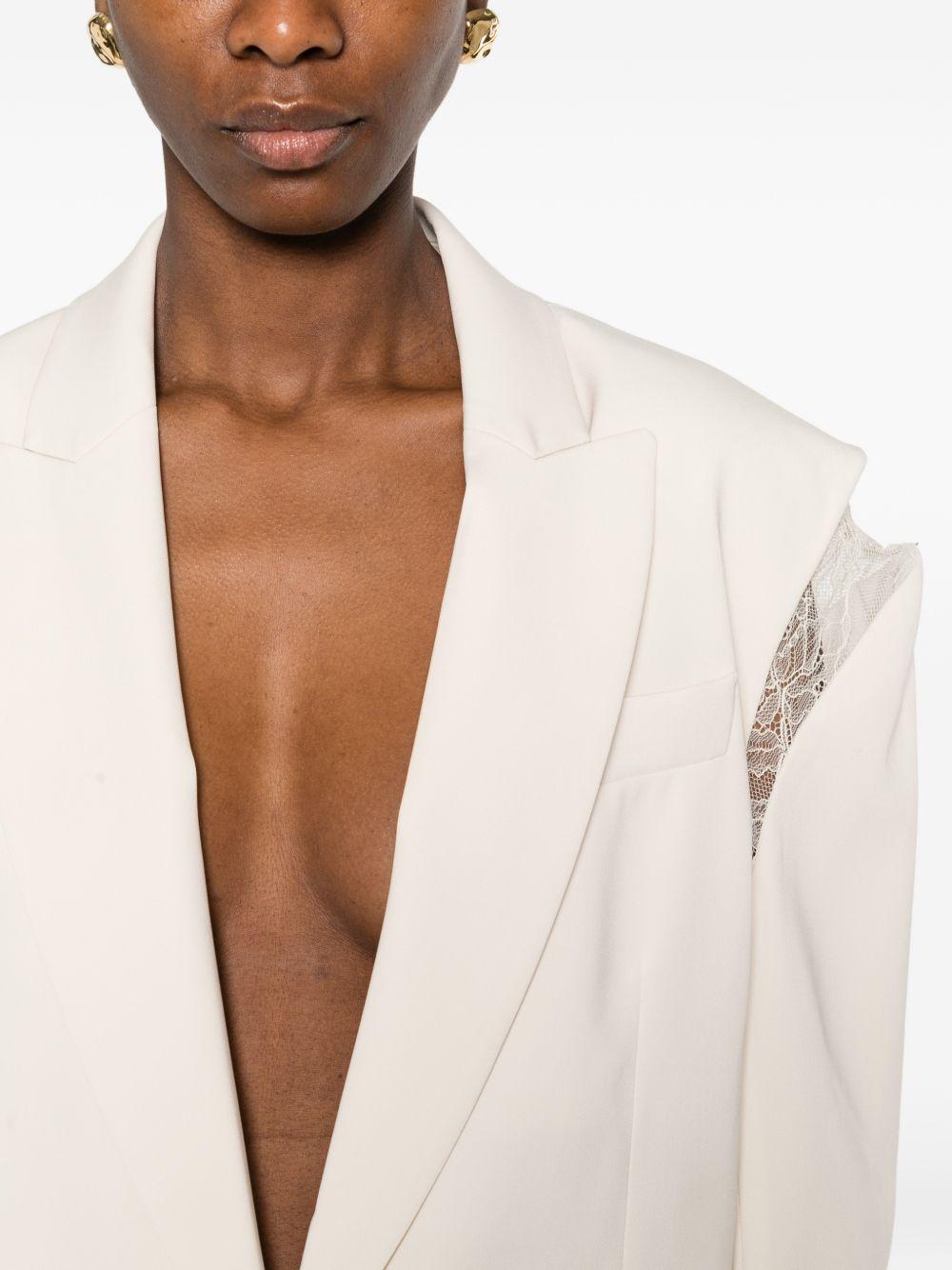 Blazer avorio con inserti in pizzo 8S0566A6F5 W409 PATRIZIA PEPE