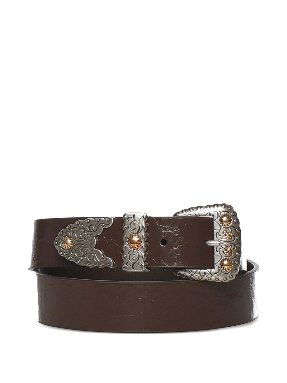 Cintura in pelle con fibbia decorata 106692A315 M11O PINKO