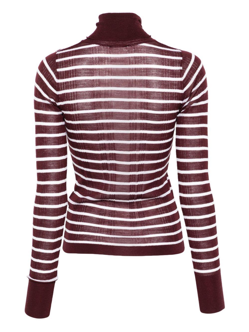 Top a Collo Alto a Righe Marrone 265455A5050 UV ALYSI