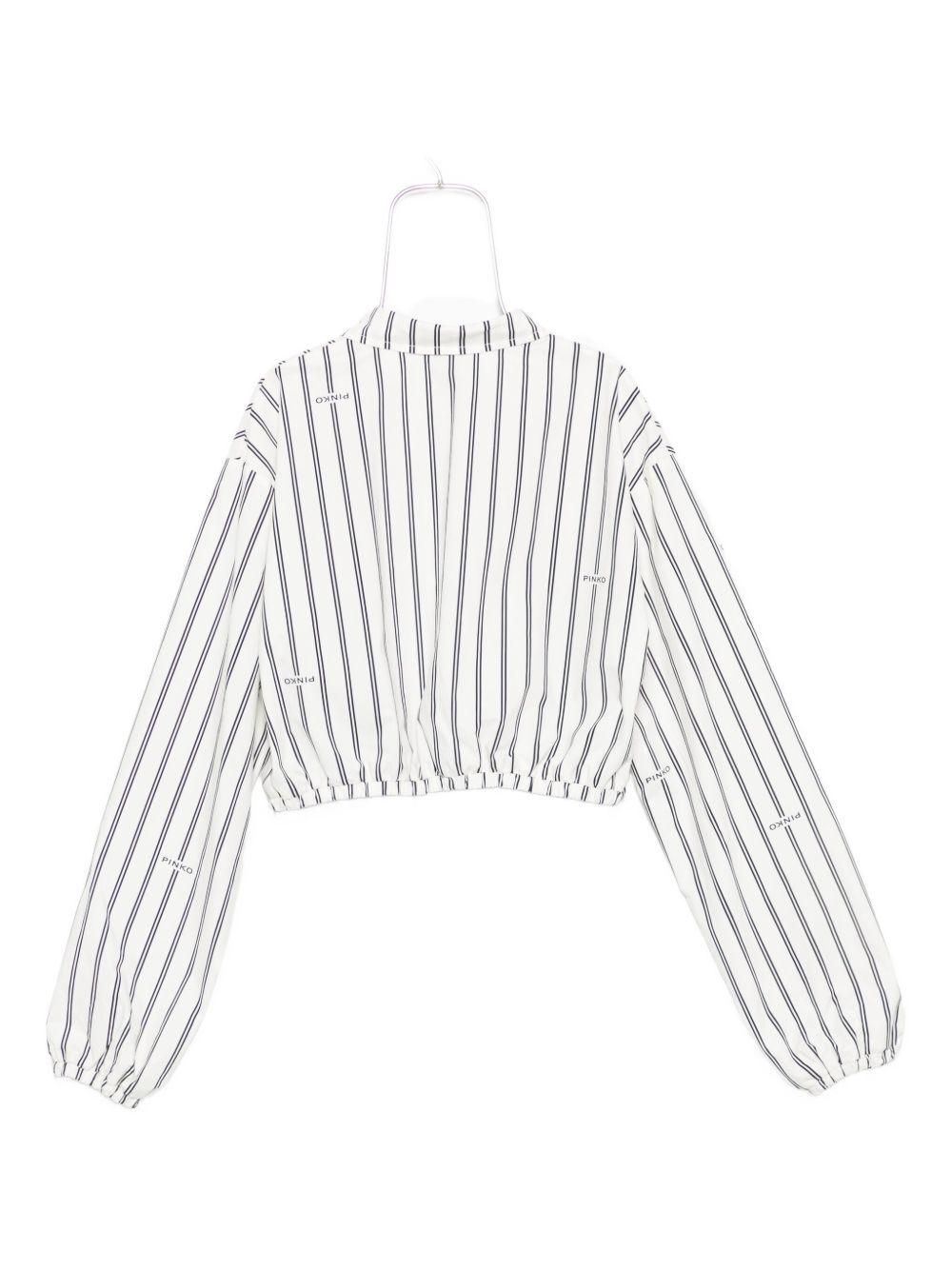 Camicia crop bianca a righe KFCA011CCR012 D447 PINKO UP