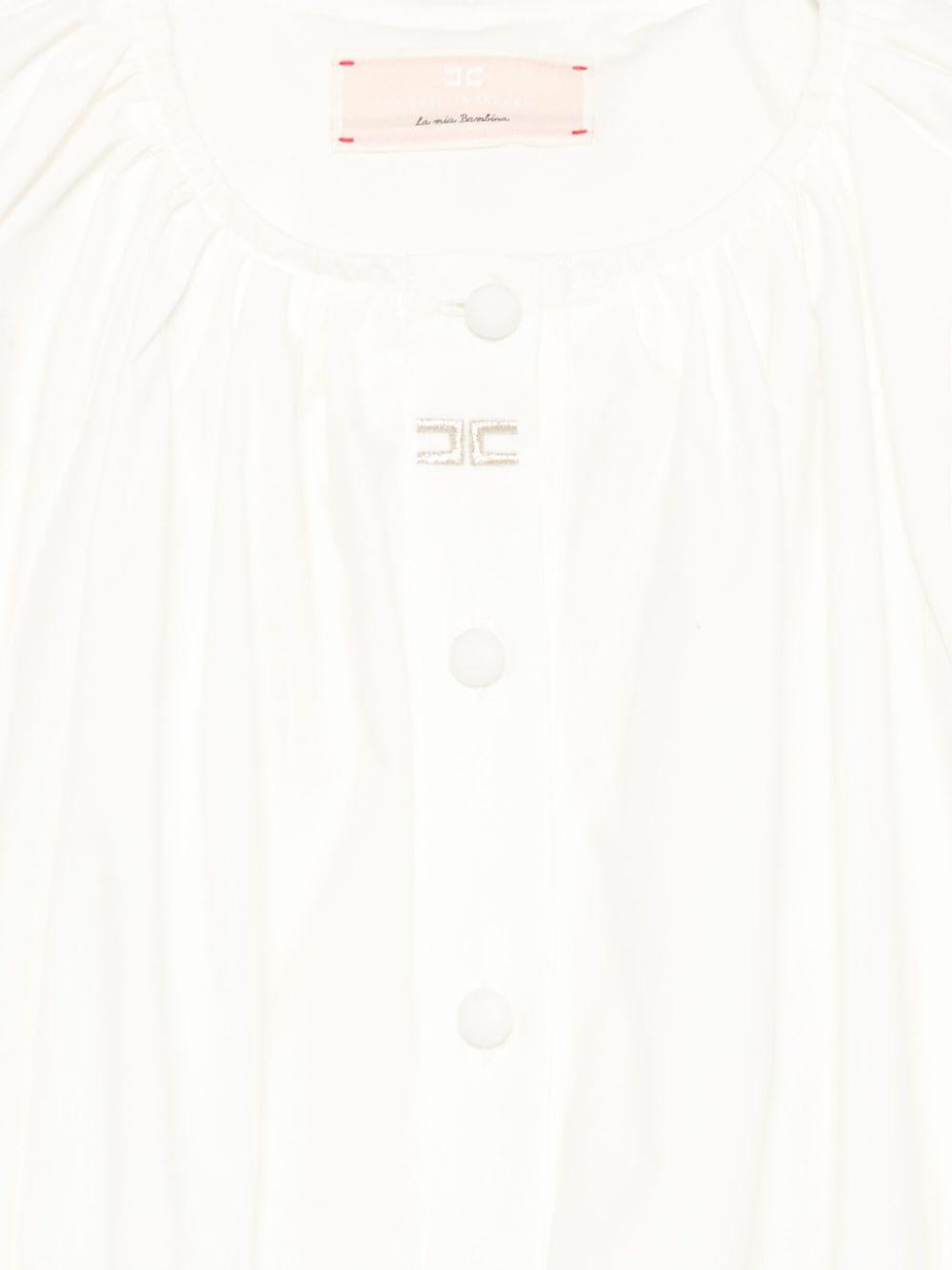 Blusa panna con logo ricamato EFCA275CA235 0000 ELISABETTA FRANCHI KIDS