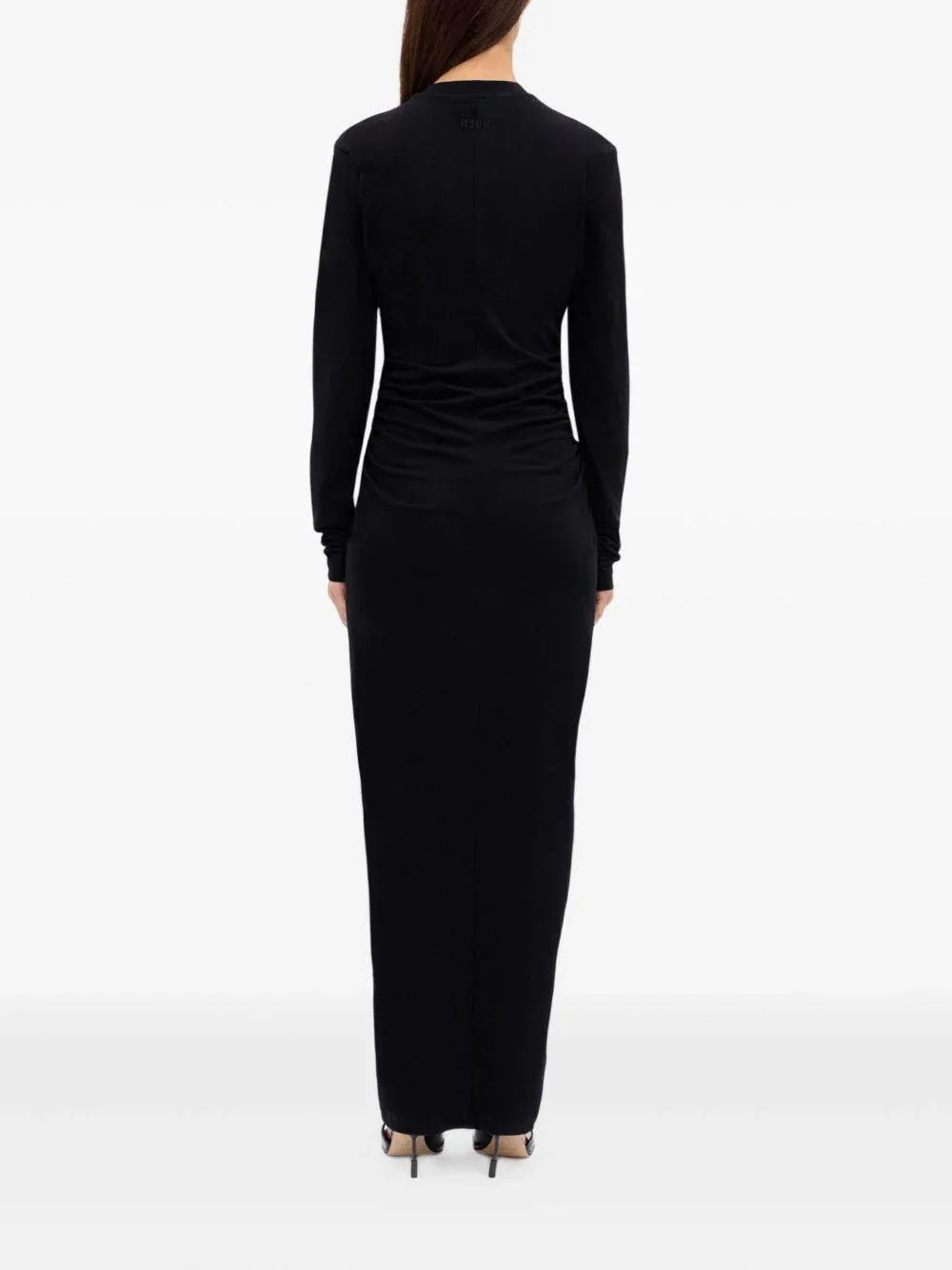 Abito nero lungo con zip frontale - Preludio Moda