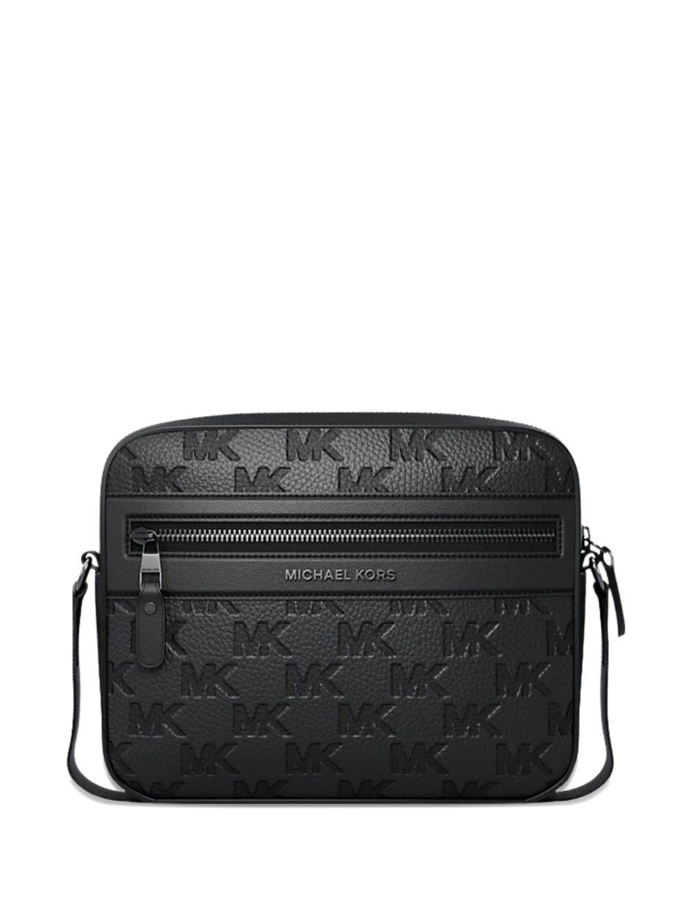 Borsa a tracolla in pelle con logo embossed 33S6LJSM1L 001 MICHAEL KORS