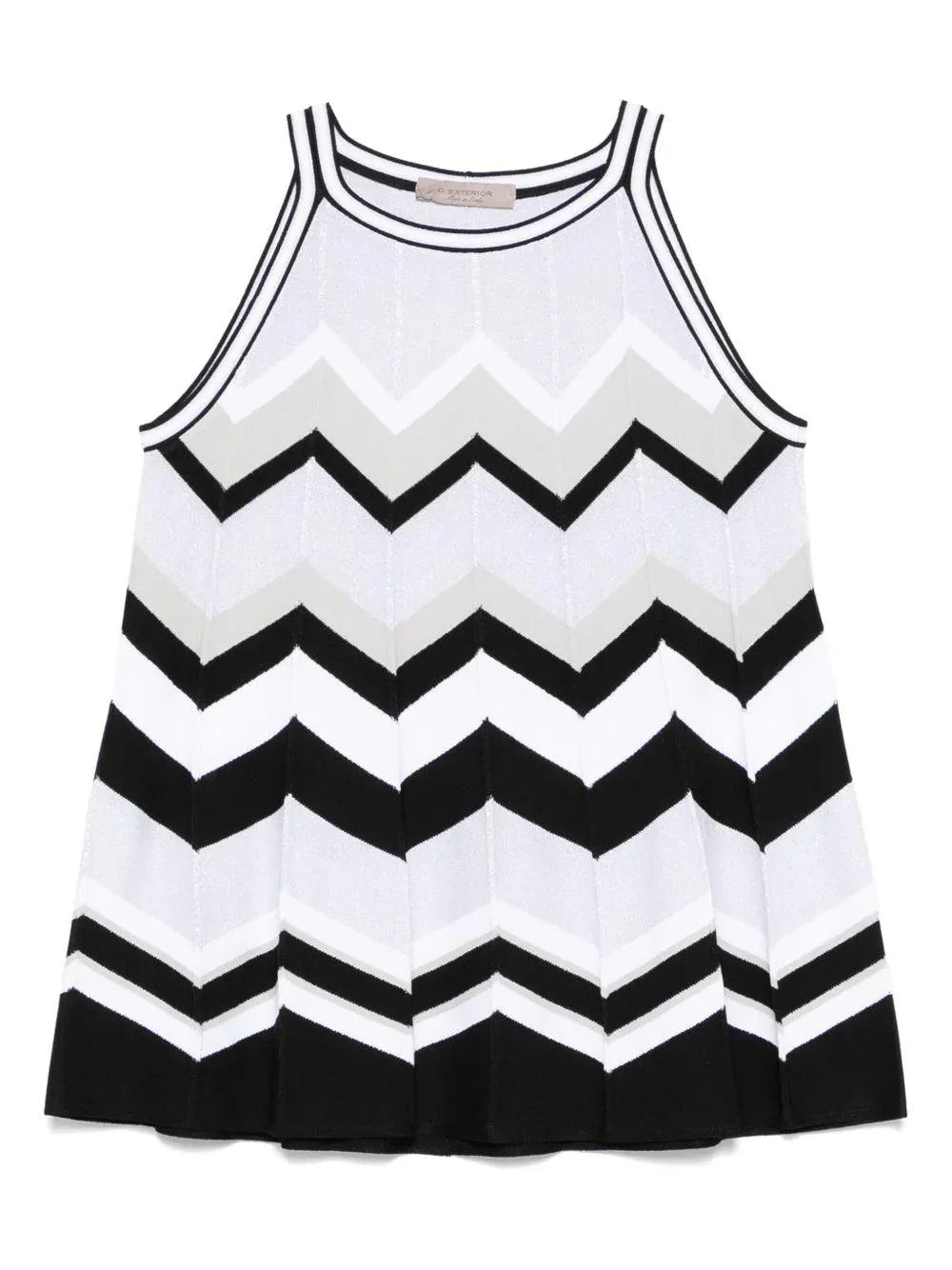 Top fantasia chevron nero/grigio - Preludio Moda