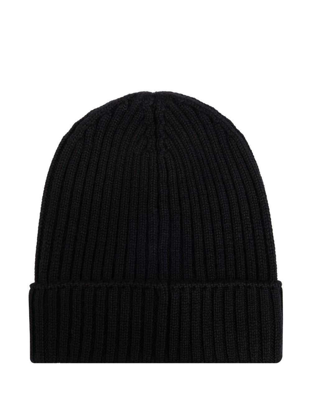 Berretto in Lana Merino Nero a Costine K29543B00009M1131 999 MONCLER KIDS