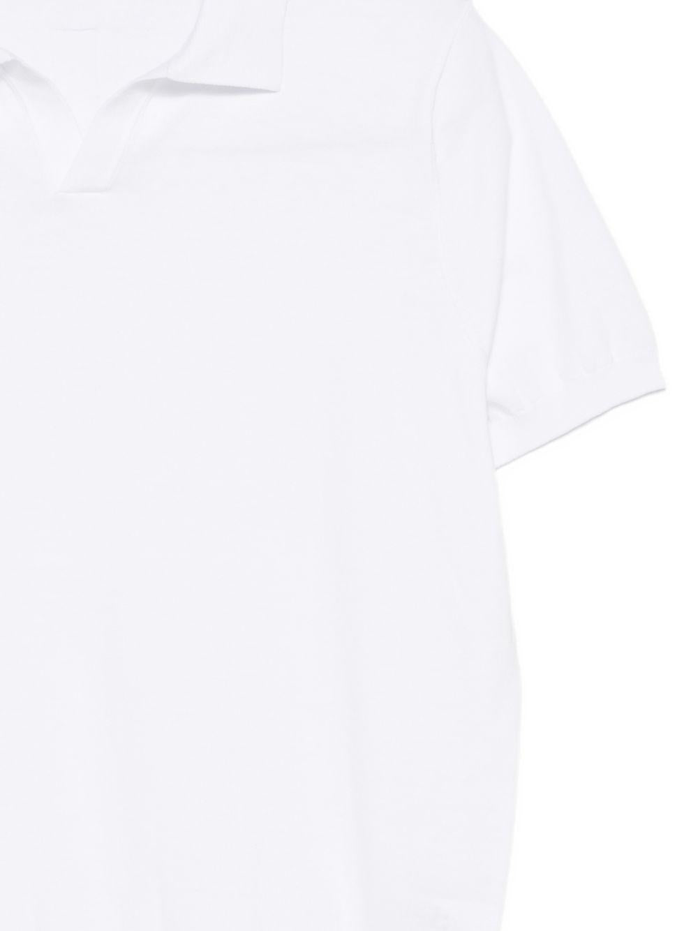 T-shirt polo in cotone scollo a V DK17008 BIANCO DIKTAT