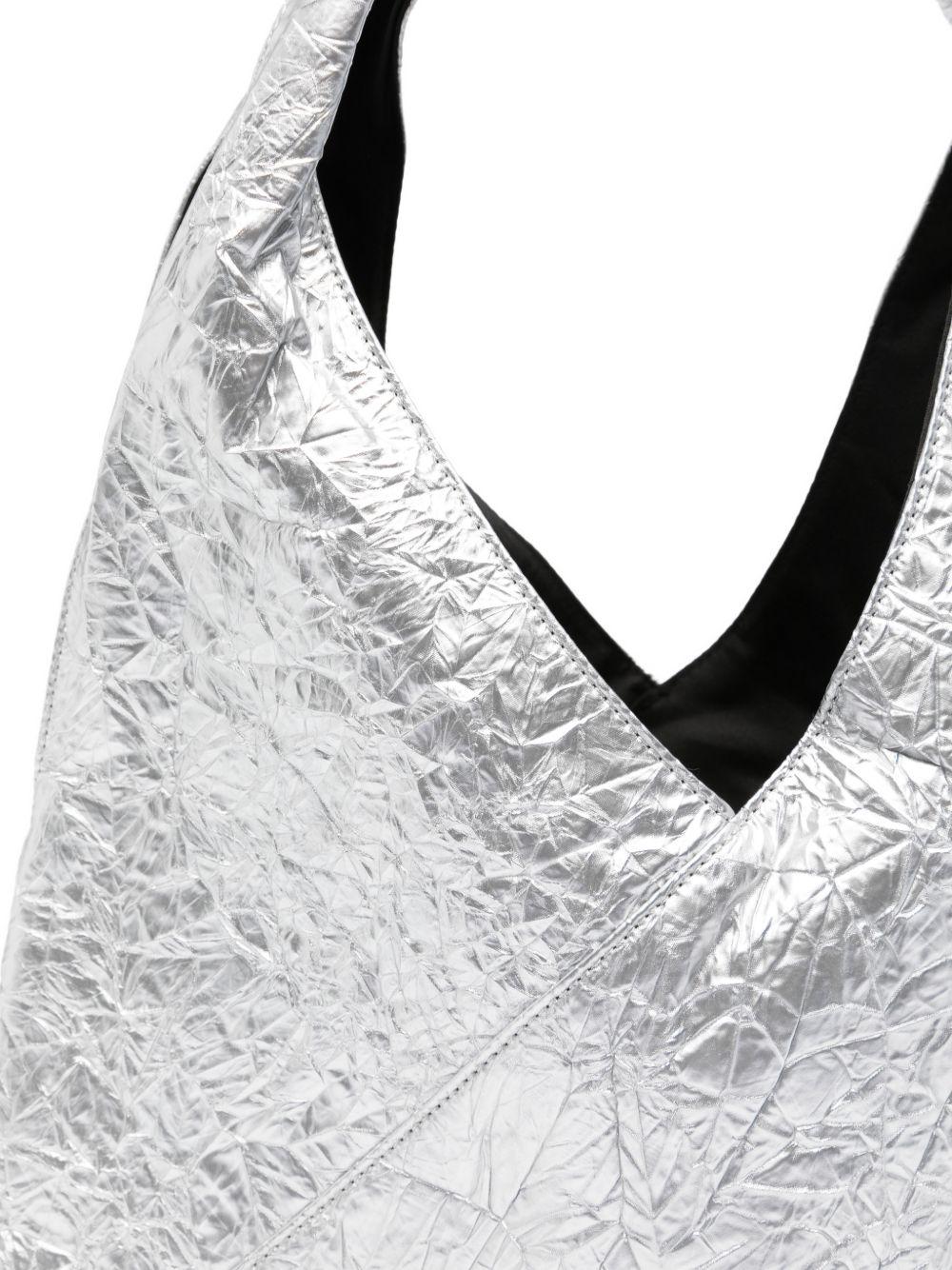 Borsa a spalla in poliuretano con texture metallizzata SA5VL00019P8875 H1145 MM6 MAISON MARGIELA