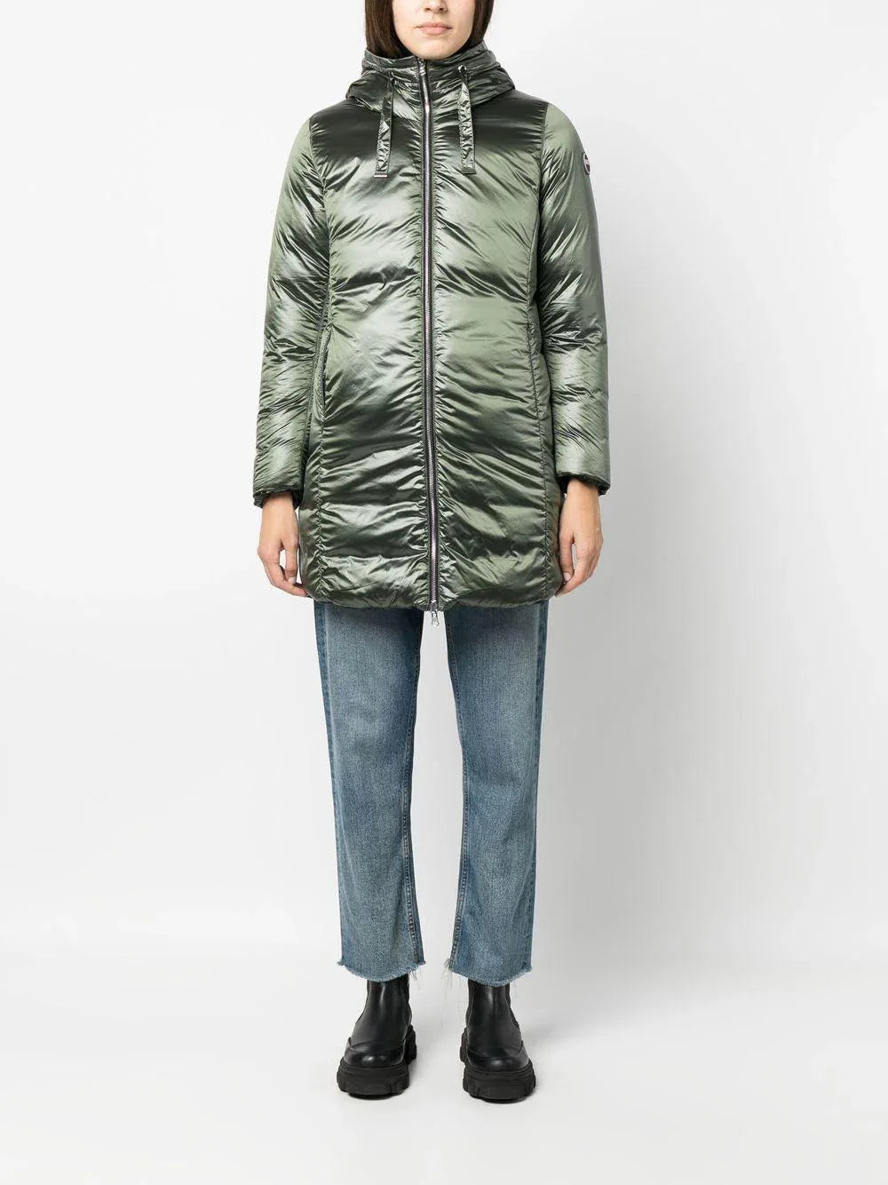 Piumino lungo trapuntato reversibile nero - Preludio Moda