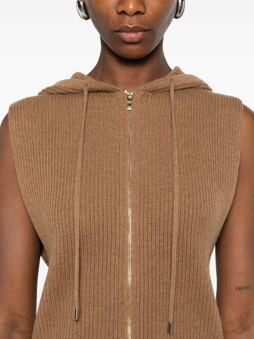 Top con cappuccio e zip frontale in lana e cashmere 2526356012600 005 MAX MARA STUDIO