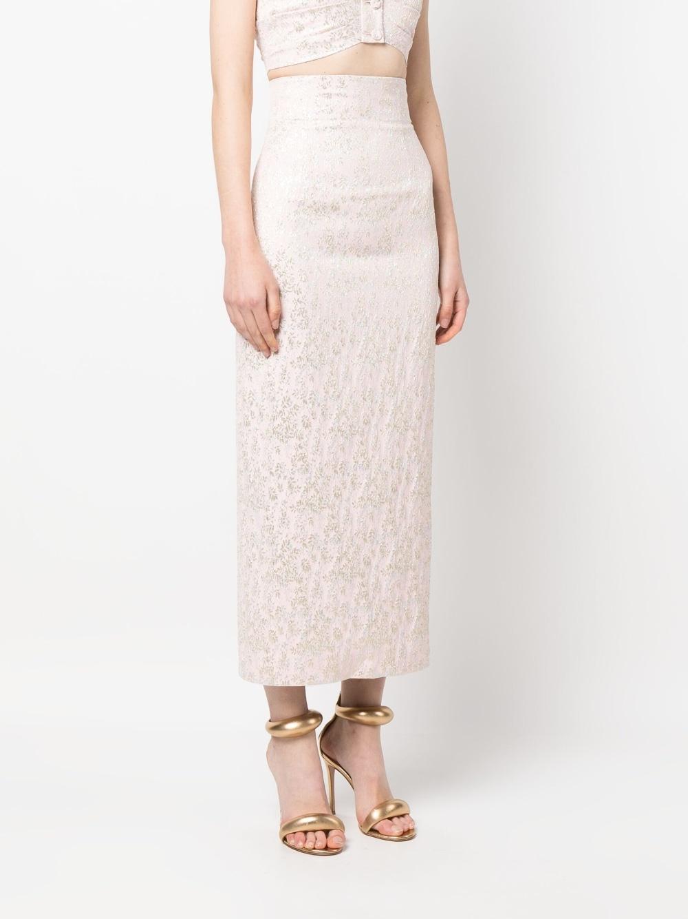 Gonna midi rosa con ricamo satin A0115 2127 ROSA PHILOSOPHY DONNA