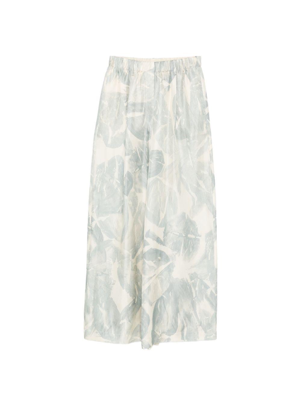 Pantaloni in seta con stampa fogliame 116136P6031 CIE ALYSI