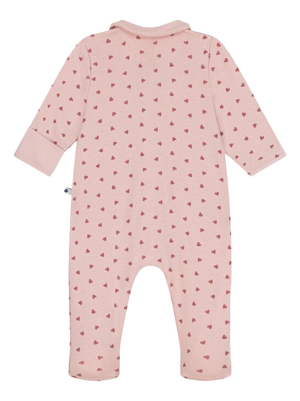 Tutina rosa cipria cuori all-over A0AV7 01 PETIT BATEAU KIDS