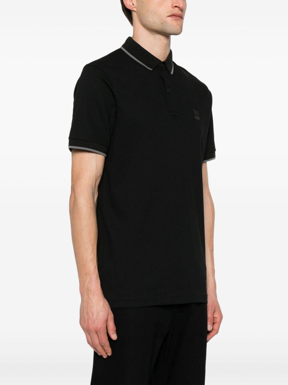 Polo passertip nera logo ricamo 50507699 001 BOSS