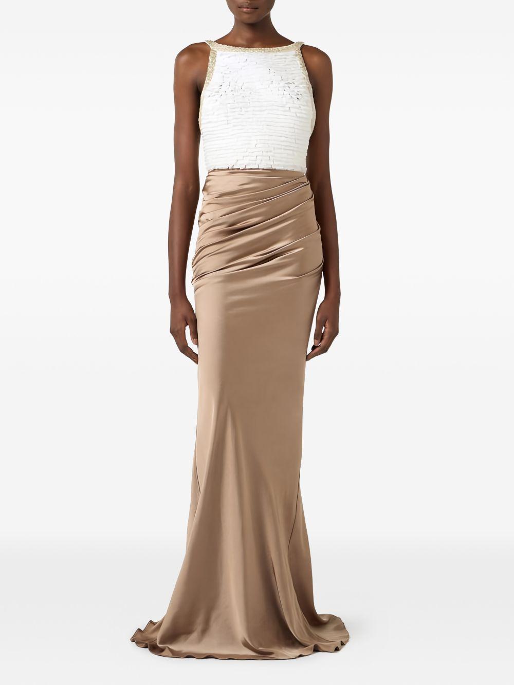 Abito lungo con gonna drappeggiata ABR1762E2 EZ4 ELISABETTA FRANCHI