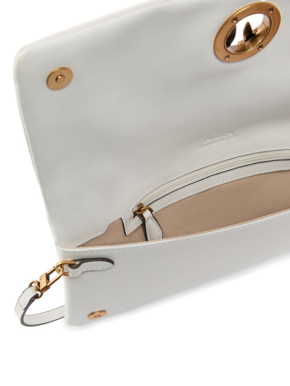 Borsa a spalla in pelle con placca Love Birds 106022A0QO Z15Q PINKO