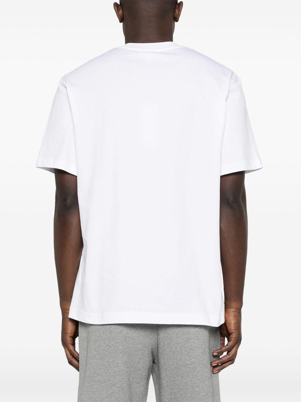 T-shirt bianca mini logo ricamo TH7318 001 LACOSTE