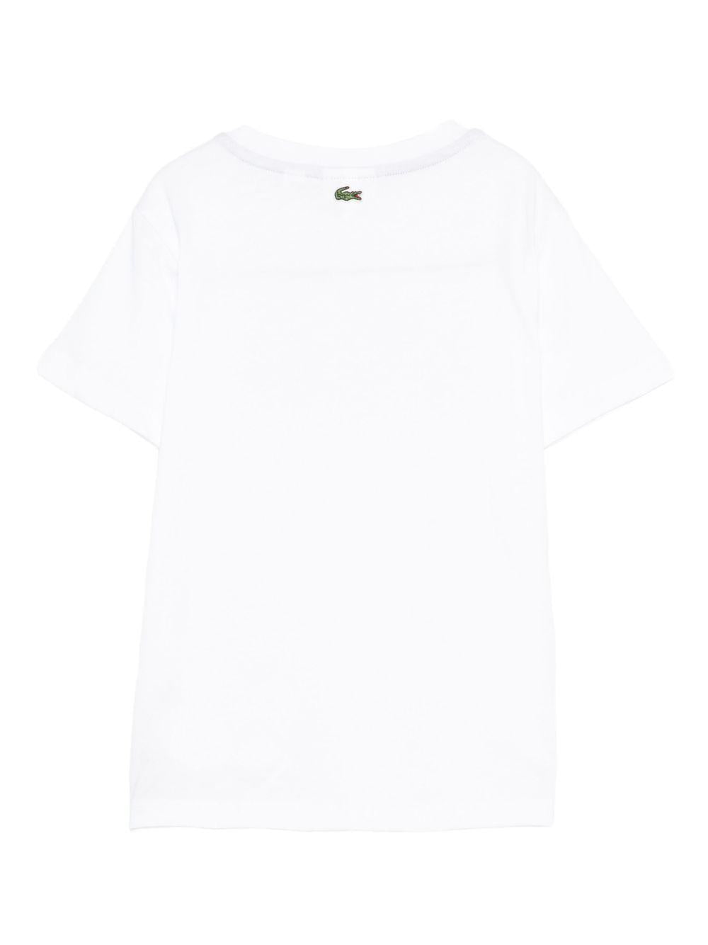 T-shirt in cotone con patch logo 947072 W8L LACOSTE KIDS