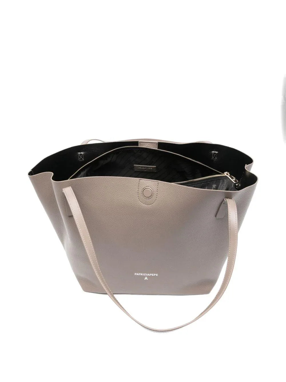 Borsa tortora con logo - Preludio Moda