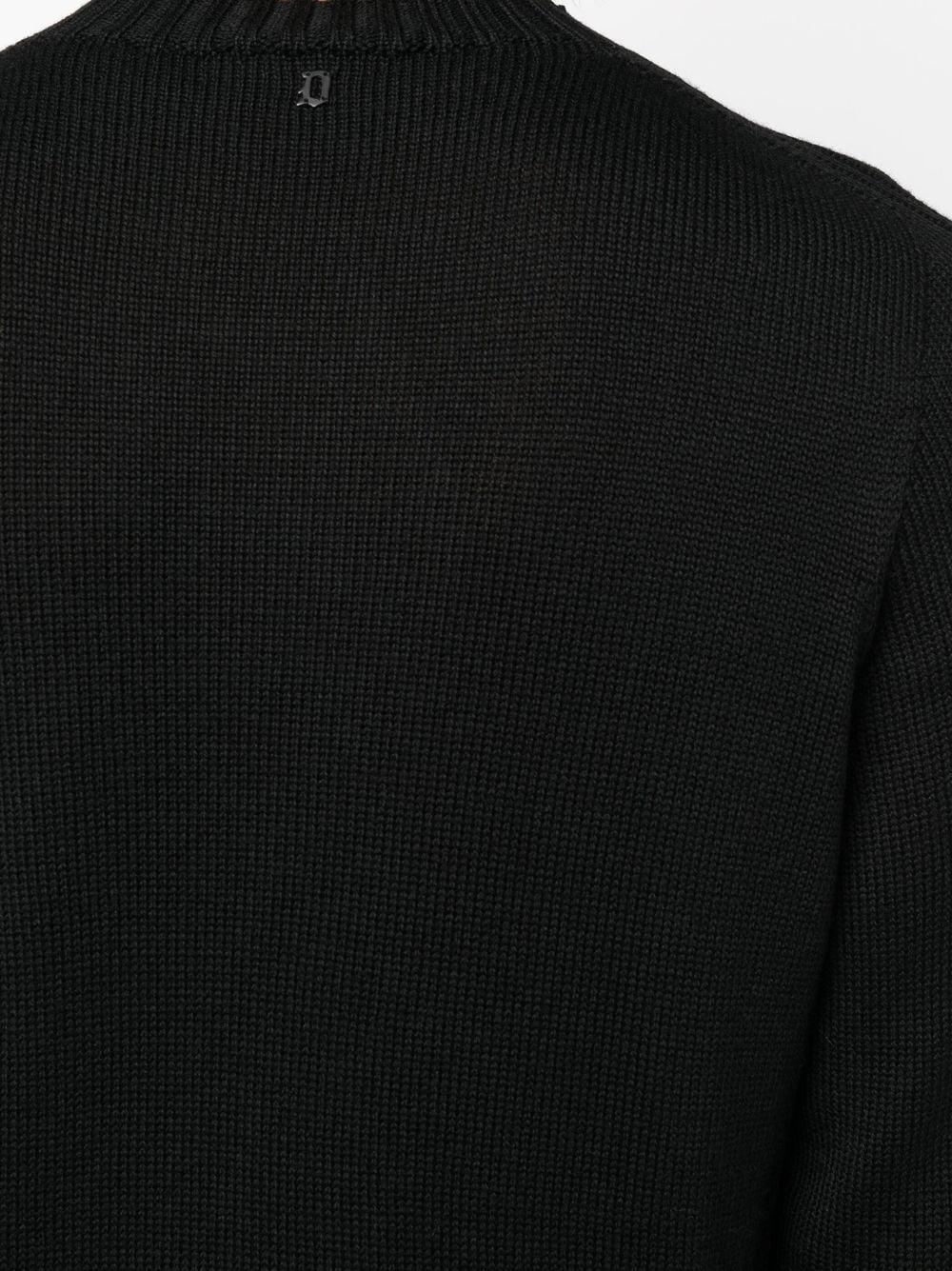 Maglione nero mini placchetta retro UT166M00856002 999 DONDUP