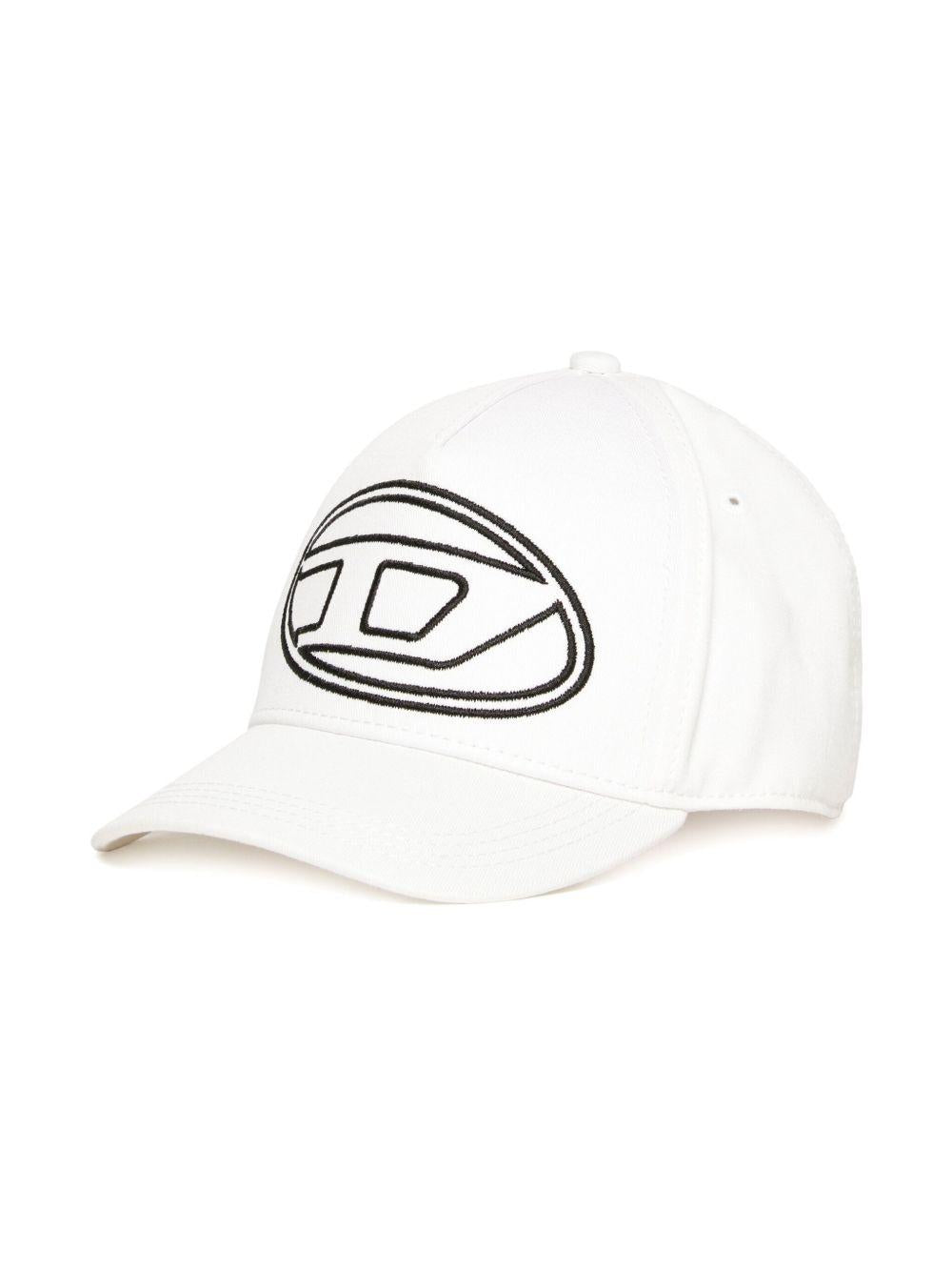 Cappello bianco baseball Oval-D J02132KXA77 K100 DIESEL KIDS