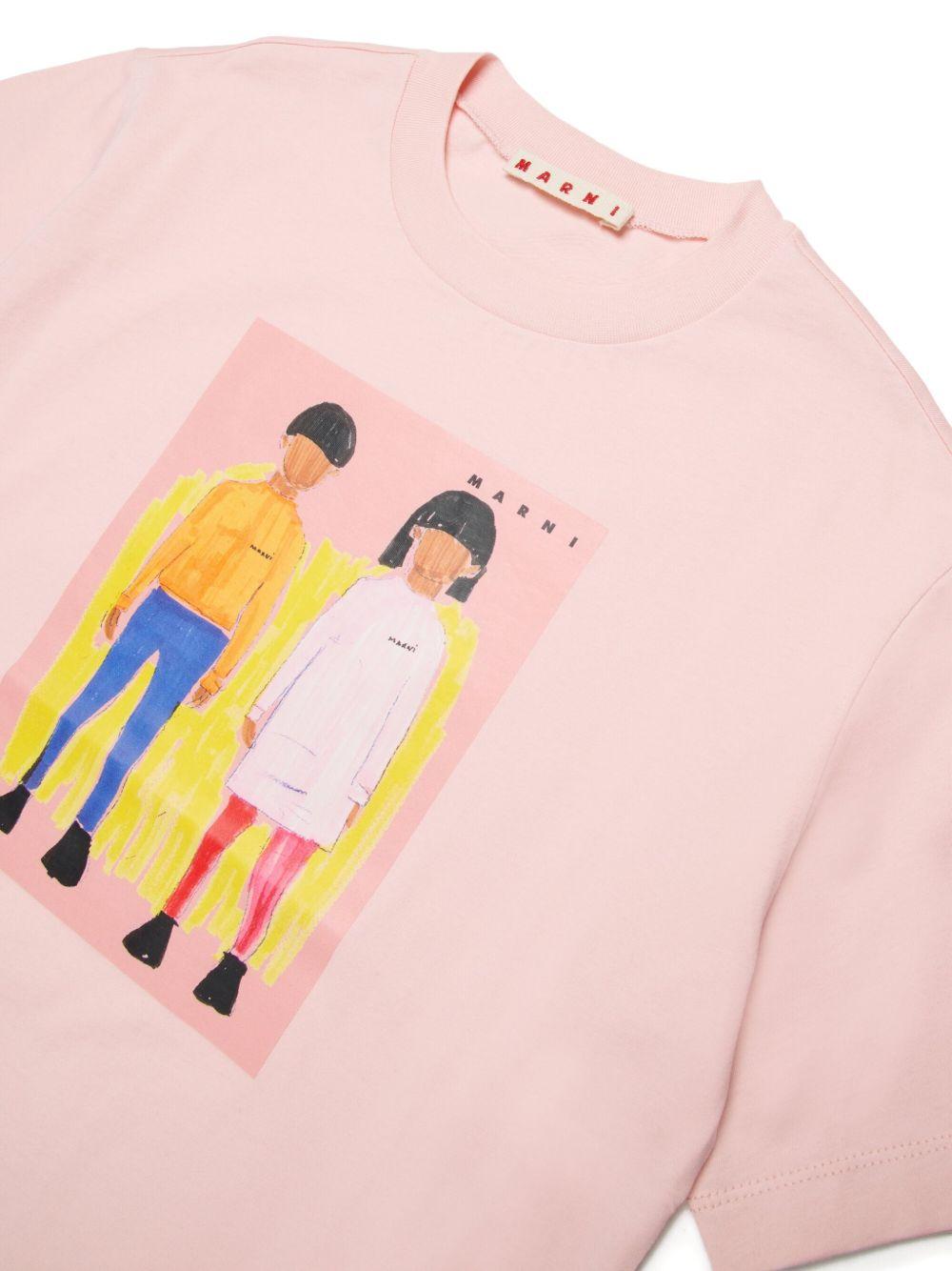 T-shirt in cotone girocollo M01671M00HZ 0M351 MARNI KIDS