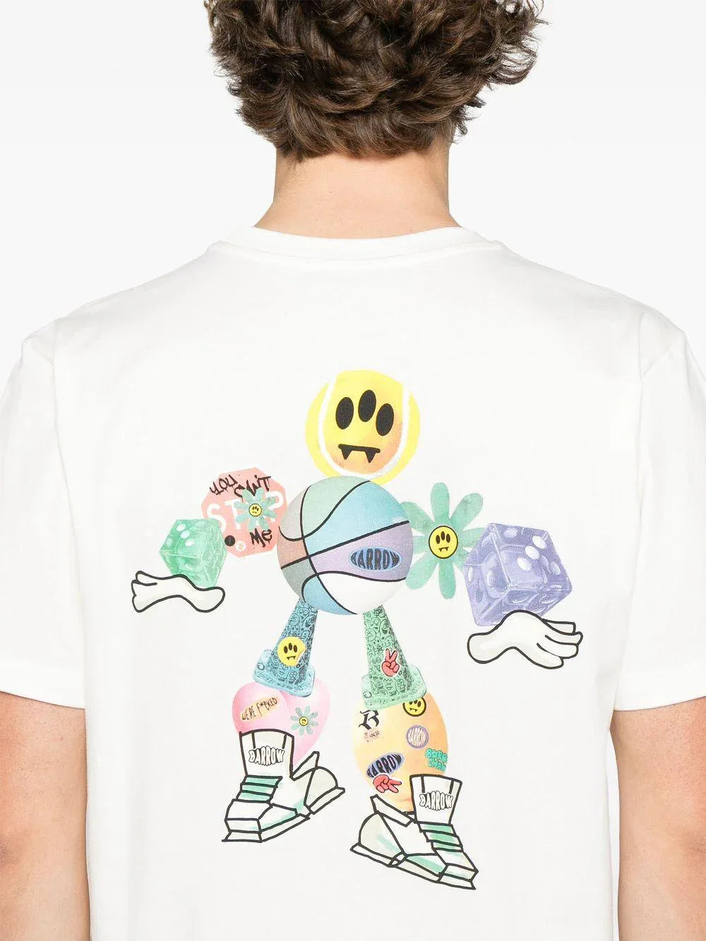 T-shirt bianca grafica basket retro - Preludio Moda