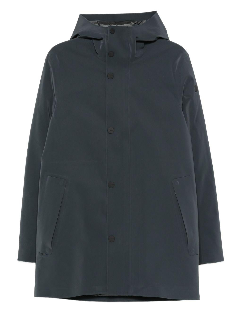 Cappotto grigio scuro imbottito con cappuccio W25012 11 RRD