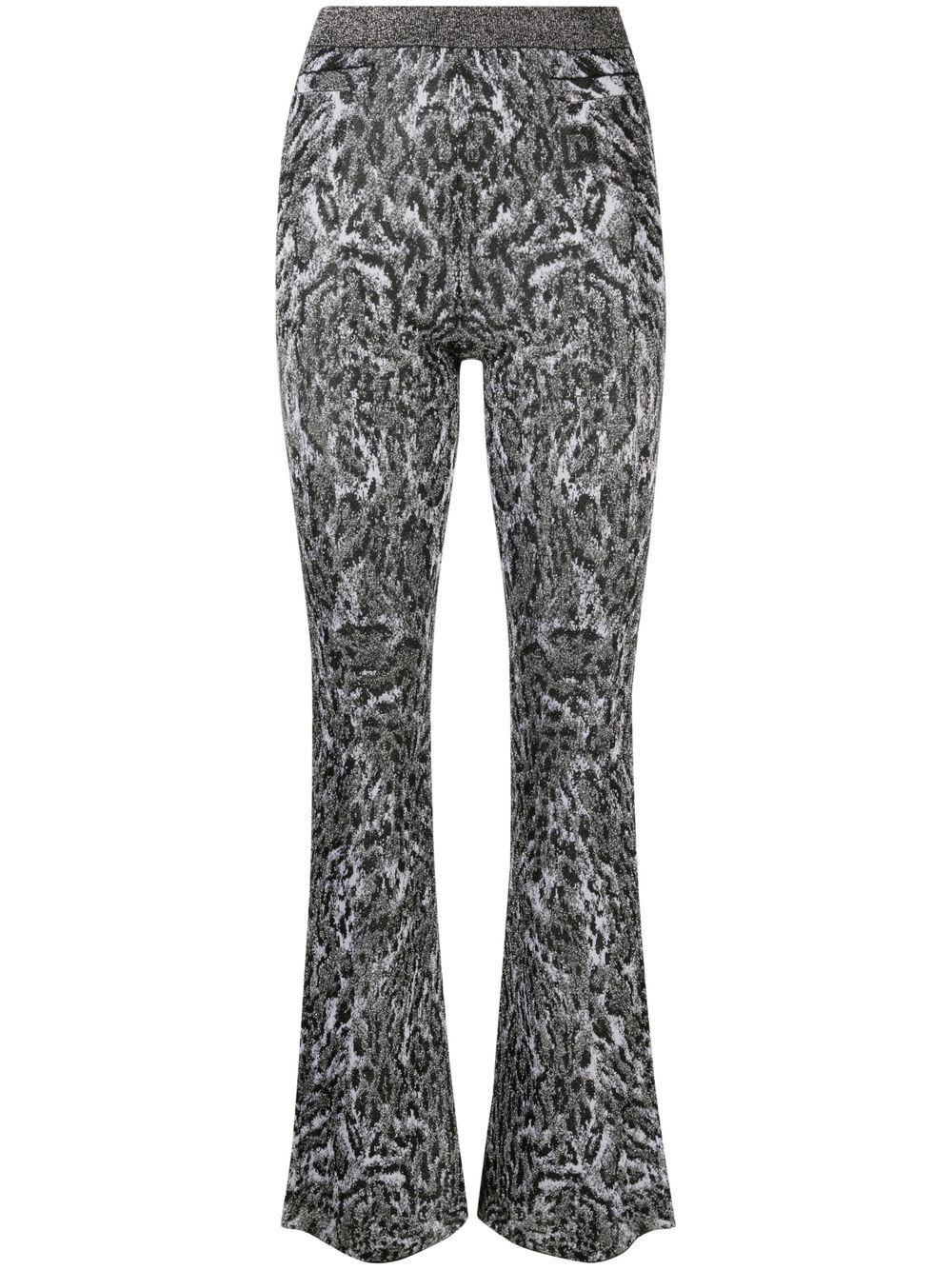 Pantalone fantasia animalier nero/grigio 22AMPA186ML0197 NERO/GRIGIO RABANNE