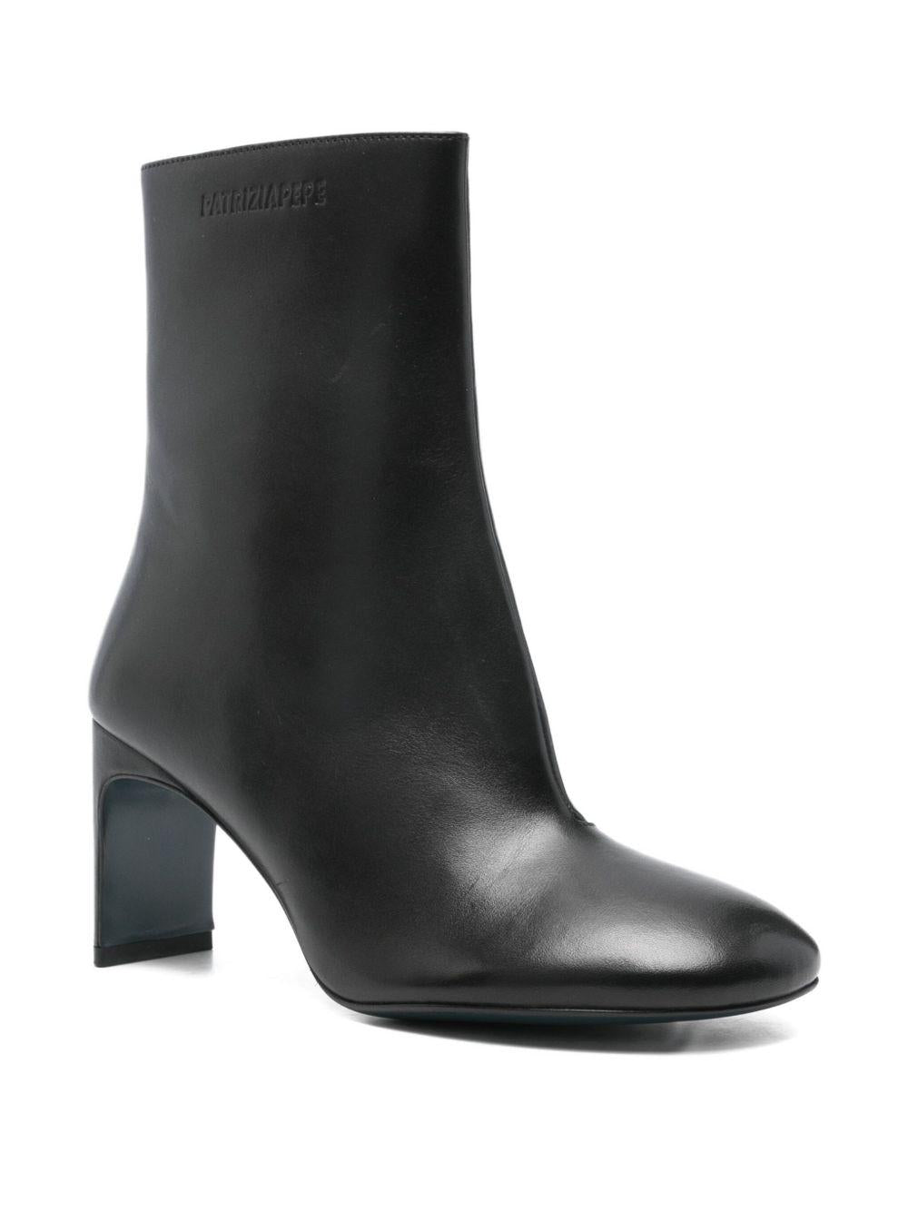 Stivali neri in pelle con tacco 80mm 2Y0036L048 K103 PATRIZIA PEPE