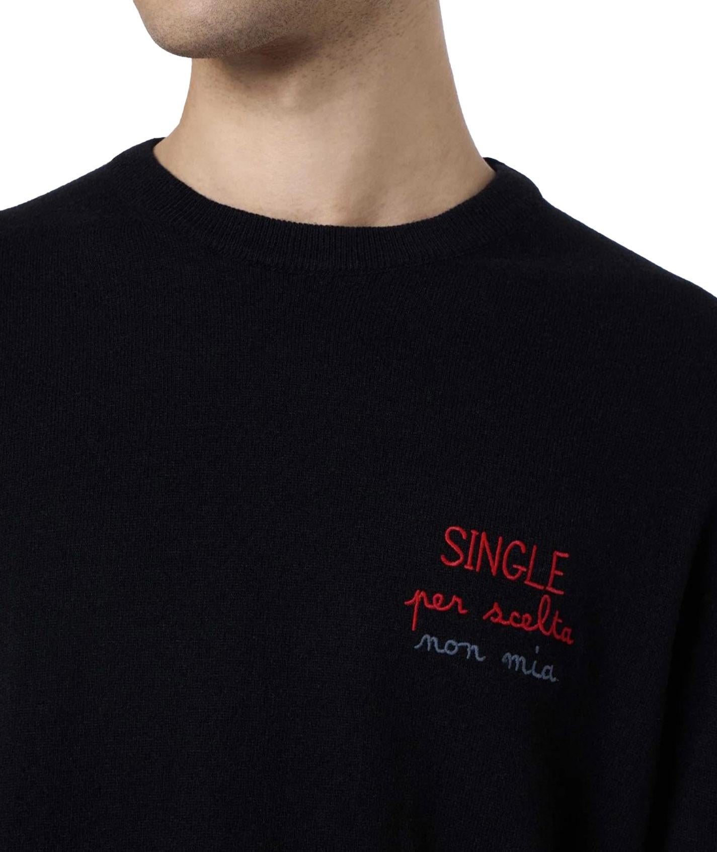 Maglione Heron light "single per scelta non mia" nero HER0005 03470G MC2 SAINT BARTH