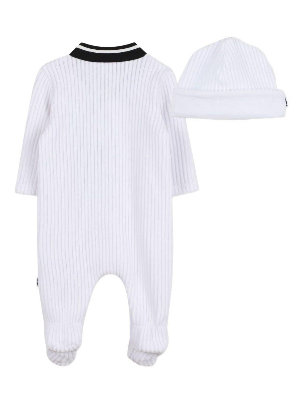 Pigiama Bianco con Profili Neri e Logo J52531 10P BOSS KIDS