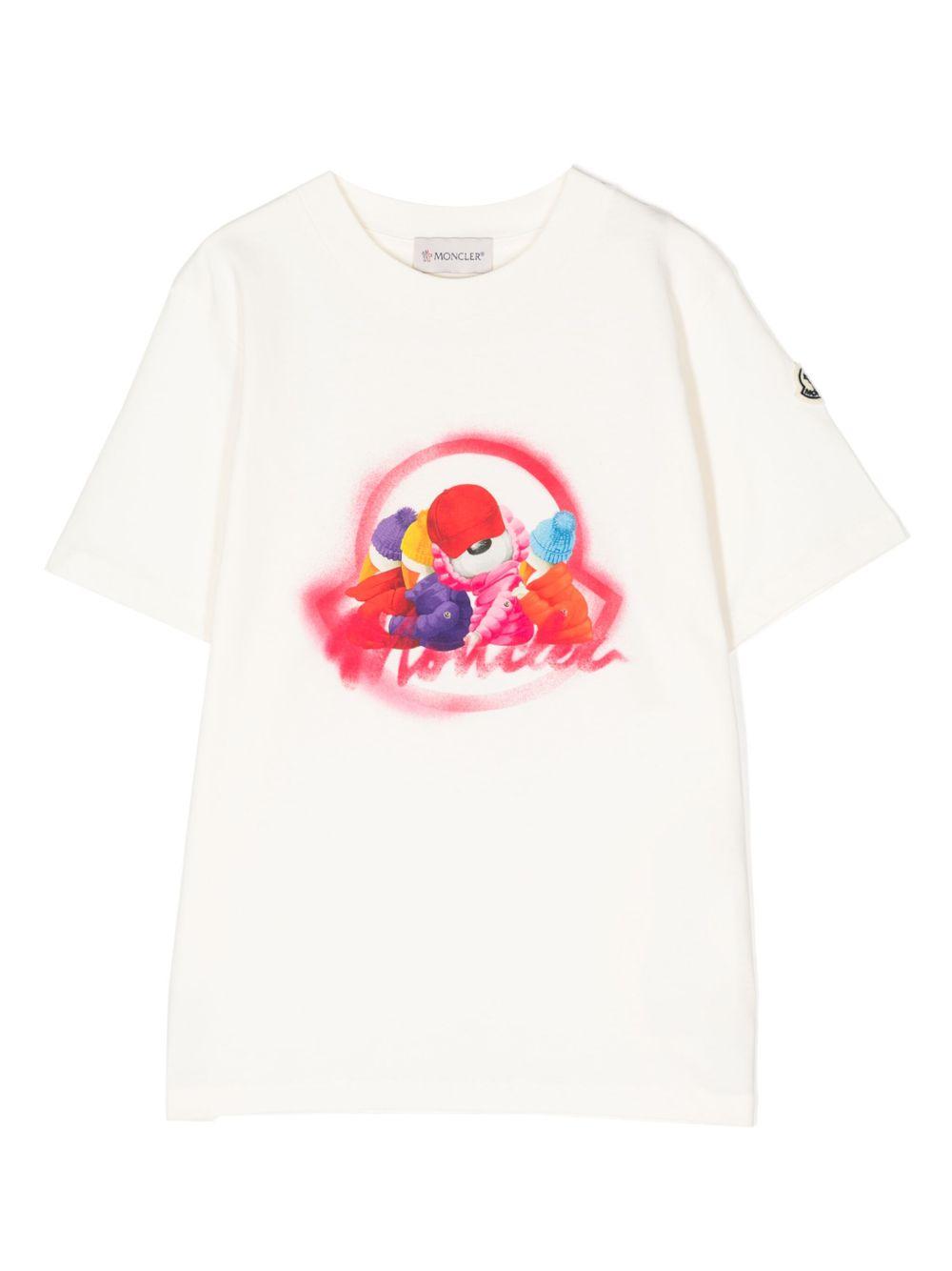 T-shirt con stampa colorata L19548C0002183907 034 MONCLER KIDS