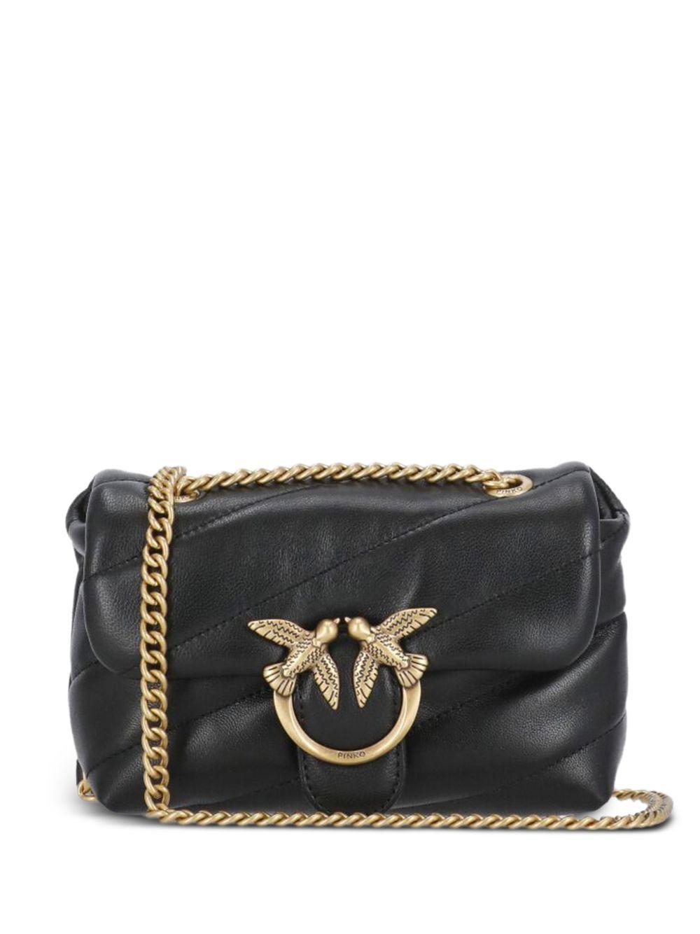 Borsa a tracolla in pelle trapuntata con catena 100040A0F2 Z99Q PINKO
