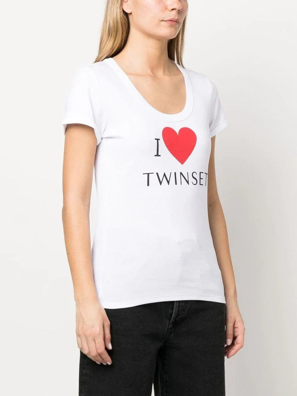 T-shirt bianca i love twinset - Preludio Moda