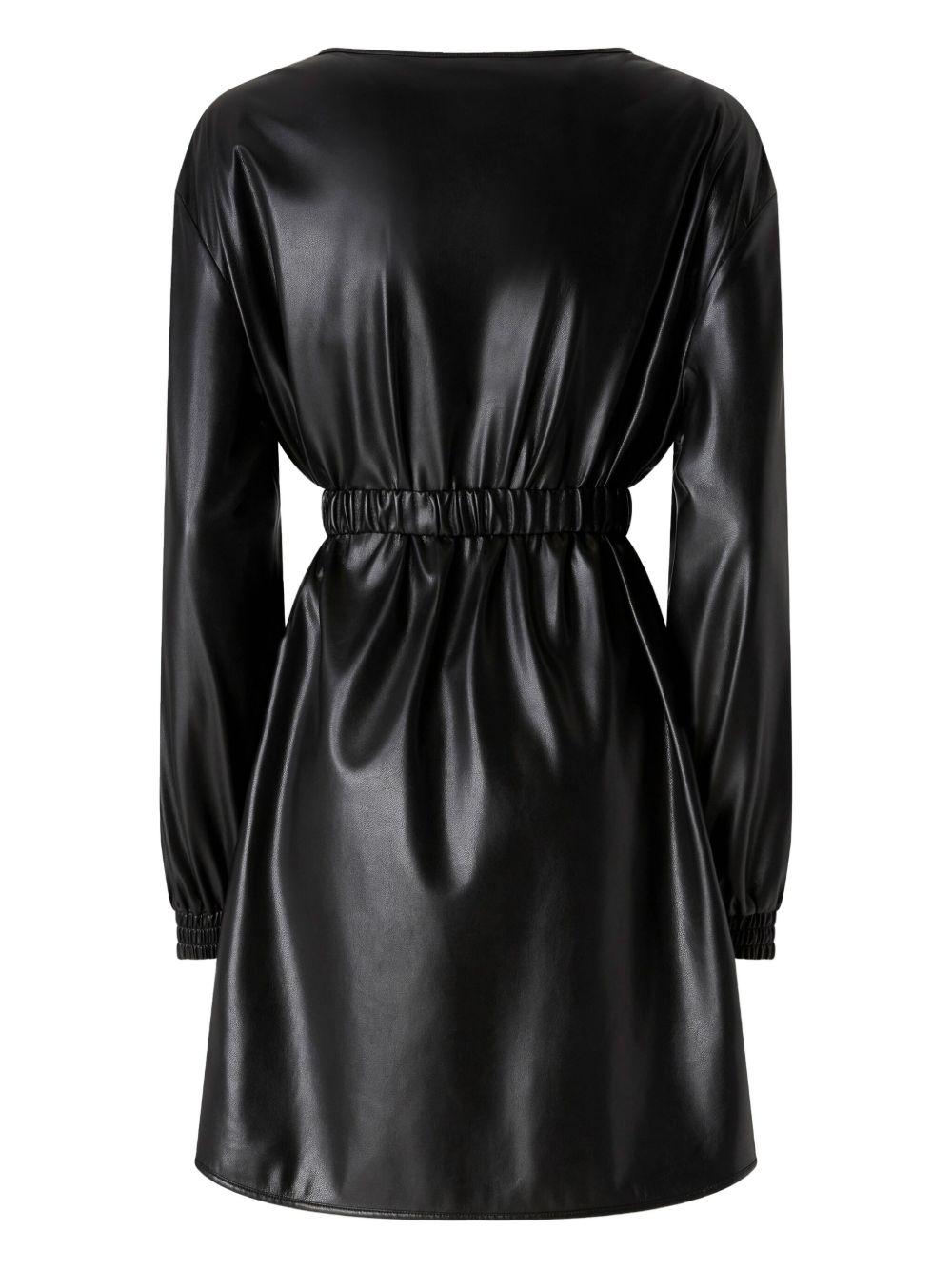 Abito corto nero con cintura e maniche lunghe 105587A2P4 Z99 PINKO