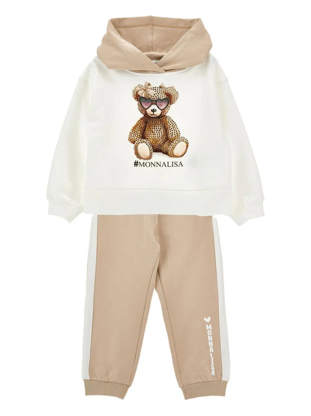 Felpa con Cappuccio e Stampa Orso - Preludio Moda