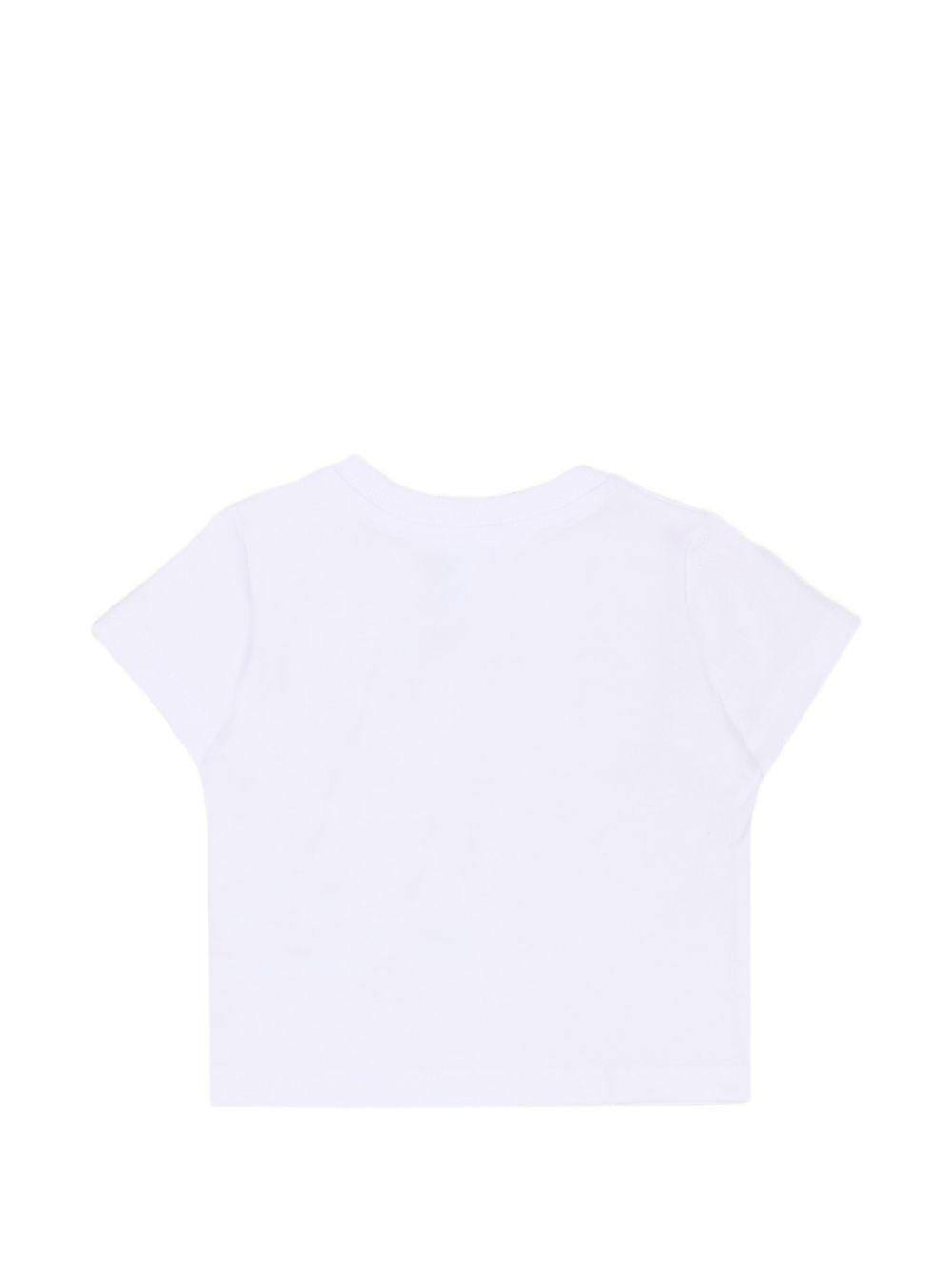 T-shirt bianca con stampa orsetto MXM047LAA02 10101 MOSCHINO KIDS