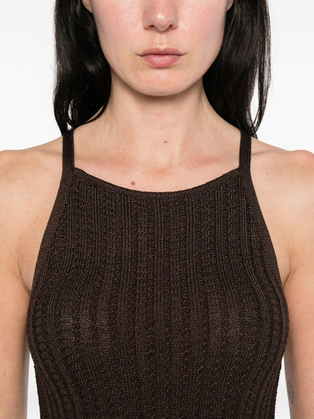 Top smanicato in viscosa con scollo halter 2611361263200 002 PENNY BLACK