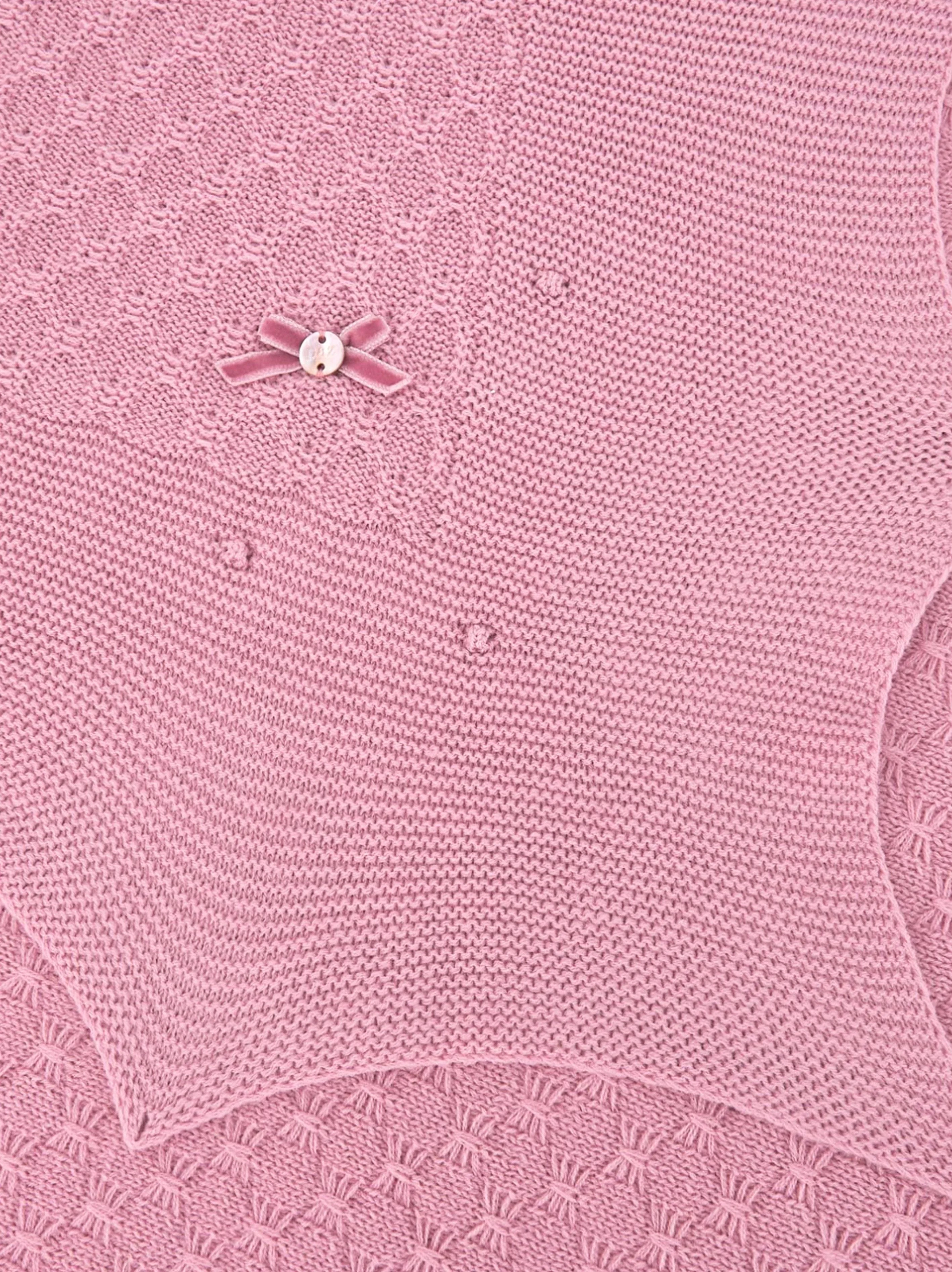 Coperta Dama in maglia rosa neonata - Preludio Moda
