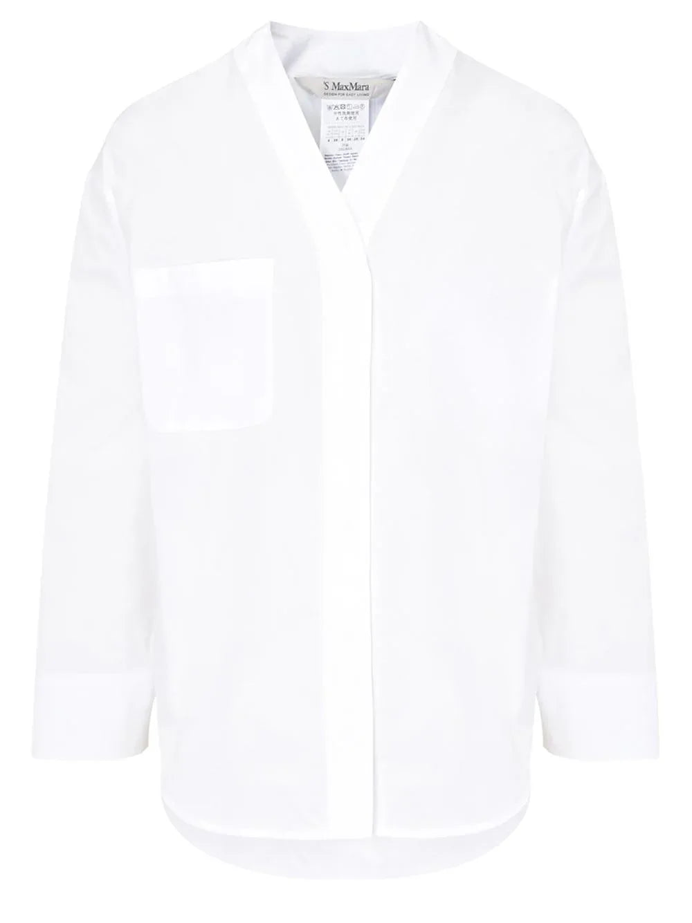 Camicia Yole bianca a V in tela di cotone - Preludio Moda