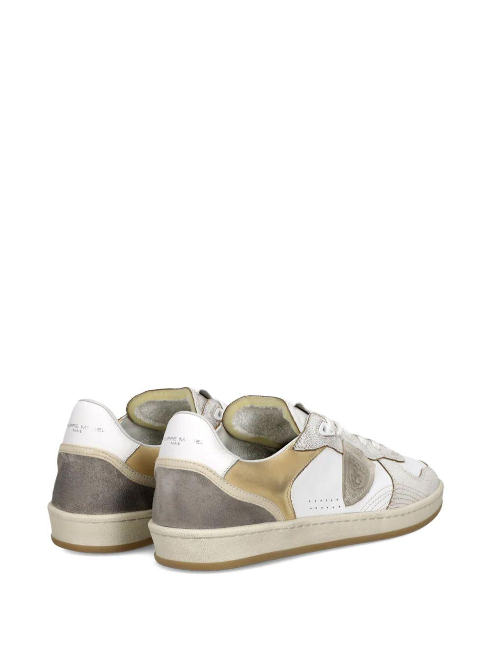 Scarpe da Ginnastica con Pannelli in Pelle Bianco PGLUVC01 BIANCOBEIGE PHILIPPE MODEL