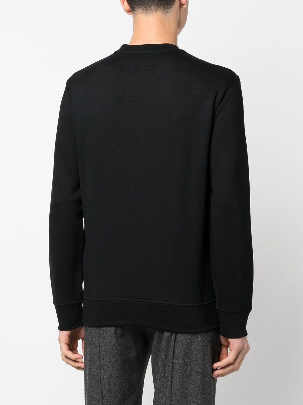 Felpa nera con logo stampato e maniche lunghe 8N1MR61JRIZ F008 EMPORIO ARMANI