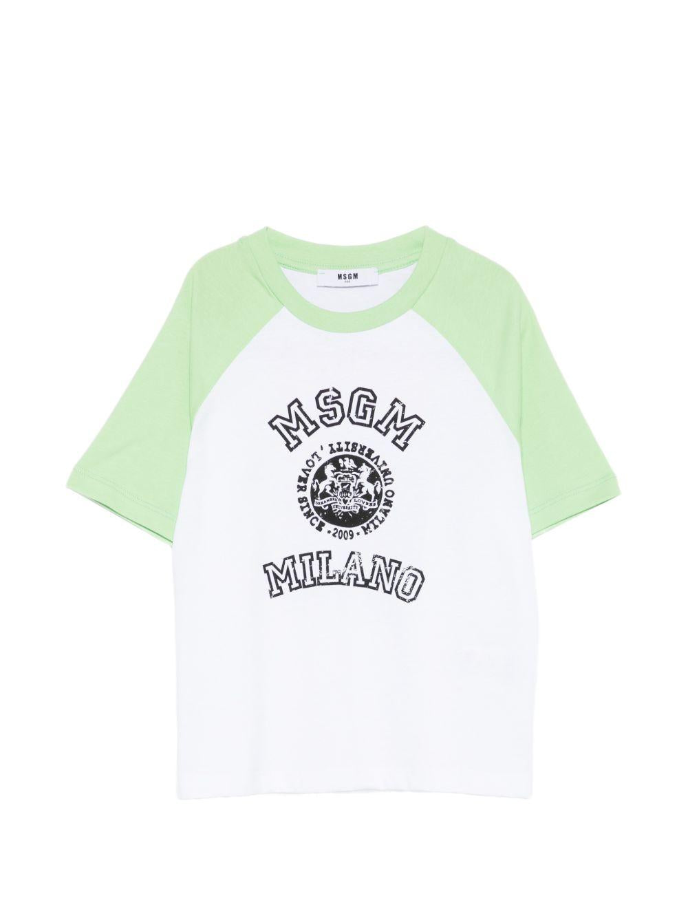 T-shirt raglan con logo centrale S6MSJBTH060 00177 MSGM KIDS